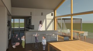 The Winning Vision From a Universal Design Competition Is Brought to Life For a Veteran - Photo 4 of 8 - They planned to build a deck that would host outdoor dining tables to create a closer connection to the community. A carport was also installed to the right of this area for shaded parking. 