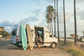 Janna Irons (a writer, brand strategist, and member of the royal Irons family) and Johnny Stifter (a writer, editor, and producer) recently dropped everything, downsized, and took off on a cross-country adventure in a newly-converted Dodge Springer van. 