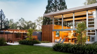 A Year of Careful Study Leads to a Thoughtful Renovation of a 1949 Eichler - Photo 10 of 10 - The design team used FSC-certified lumber and cedar siding throughout the home. They created an ideal family residence that’s perfect for indoor/outdoor living, thanks to broad eaves for shade, natural cross-ventilation, and plenty of windows to let in natural light. 