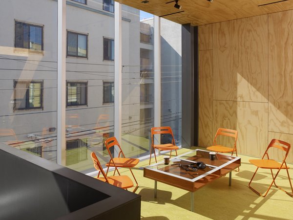The mezzanine serves as a classroom/office to be isolated from the workshop volume with glass curtains at two strategic locations and is accessed by a sculptural twisted staircase
#mezzanine #meetingroom #office #interiorarchitecture #interior #sanfrancisco #workshop #interstice #intersticearchitects #cesarrubio #cesarrubiophotography Photo 20 of Minna Street DREAM:shop modern home