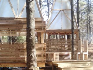 Shop Class Rebooted: Students Built This Woodland Retreat - Photo 2 of 4 - This year's program focused on building a sleeping structure for "glamping" in the Vermont woods.