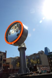 The space is lit by sunlight collected using optical devices by Korea-based technology company Sunportal, which track the sun throughout the sky from the roof of the building. 