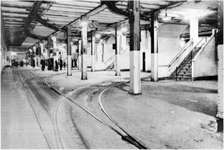 The Williamsburg Bridge Trolley Terminal, under Delancey Street, where the proposed park will be located.