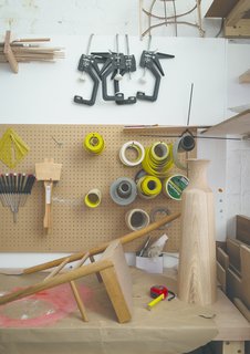 Meet the London Furniture Designers Working in a Reclaimed Railway Shed - Photo 6 of 11 - A few of the tools of the trade at the Pinch studio in South London.