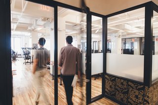 Inside WeWork's Data-Driven Design Process - Photo 1 of 3 - Though each WeWork location is unique, the design team has developed a storefront system for offices and conference rooms that can easily be fabricated to fit any space.