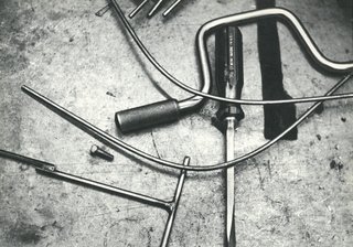 Tools used in the assembly of the Bertoia Collection. Image from the Knoll Archive.