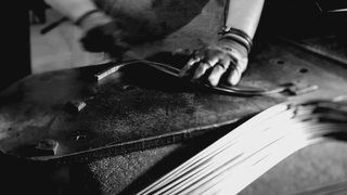 Bending rods into symmetrical curves for assembly. Photography by Knoll.
