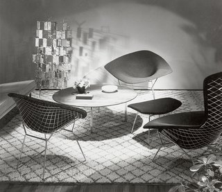 The Bertoia Collection designed by Harry Bertoia, 1952. Image from the Knoll Archive.