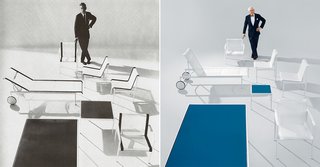 Richard Schultz: Always Pioneering - Photo 1 of 12 - Left: Richard Schultz, 1966. Image from the Knoll Archive. Right: Richard Schultz, 2013. Photograph by Ilan Rubin.