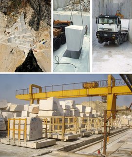 Scenes from Knoll marble quarries in Italy. Photography by Knoll.