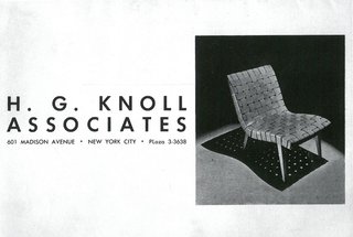 Knoll Inspiration: The Answer is Risom - Photo 1 of 9 - Original Hans G. Knoll Associates advertisement with the 650 Line Lounge Chair designed by Jens Risom. Image from the Knoll Archive.