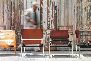Knoll Inspiration: The Pollock Arm Chair - Photo 2 of 6 - Photograph by Jon Naar for Knoll International's The Pollock Chairs brochure, designed by Massimo Vignelli/Unimark International