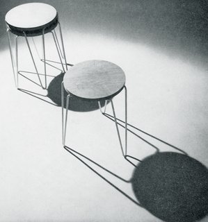 Introducing the Hairpin™ Stacking Table - Photo 3 of 6 - The graphic shadows of the "Hairpin" Stacking Stool, with its ingenious three-pronged base. Image from the Knoll archive.