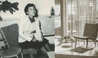 Introducing the Hairpin™ Stacking Table - Photo 4 of 6 - Florence Knoll saw her furniture as supporting actors to the main Knoll designs. Here, the stacking stool appears next to the popular 1943 Lounge Chair by Jens Risom. Images from the Knoll Archive.