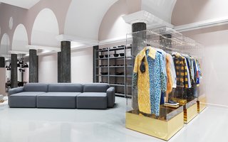 Normann Copenhagen's Revamped Showroom and Flagship Store - Photo 9 of 12 - Selected fashion items next to the modular Rope sofa.
