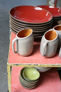 Sausalito Dinnerware Factory Tour - Photo 33 of 35 - Finished ware, just out of the kiln.