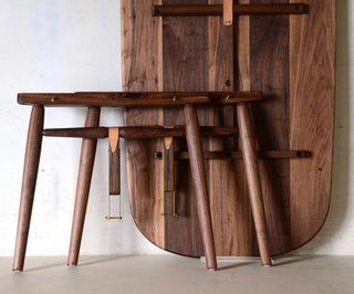 Jacob May Design - Photo 6 of 7 - The Nomad design utilizes both antique joinery techniques and modern hardware to create a classic yet simple table that can be broken-down, flat-packed and moved very efficiently. Only "metal-to-metal" hardware is employed so that the table can be broken down and re-assembled hundreds of times without the risk of stripping screw holes.