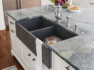 Contemporary Kitchen Island Lighting Shines in New England Residence - Photo 1 of 2 -
