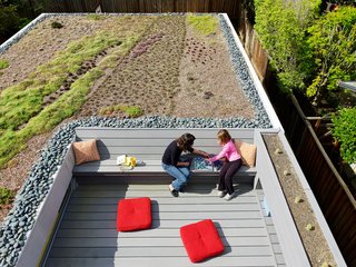 These 10 Green Roofs Bring Life—and So Much More—to These Modern Structures - Photo 5 of 11 - Rian and Melissa Jorgensen's 2 Bar House in Menlo Park boasts all the usual green design suspects: energy-efficient lighting, good insulation, renewable material finishes, radiant heat, and the roof is pre-wired for future PV panels. Still, one of the homeowner's favorite aspect of green design is the living roof that's planted with succulents, aloe, viviums, and ice plants. 