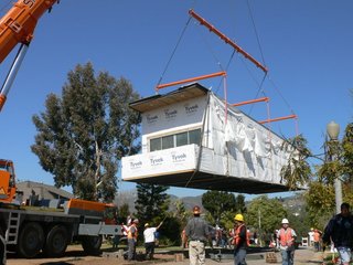 Eco-Friendly Prefabs and the Modern Mobile Home: Spotlight on Jennifer Siegal - Photo 8 of 14 - The Palisades Prefab being lowered into place. 