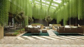 "We chose to reflect the feel and calming effect of nature through the use of native Portuguese plantings in order to create a relaxed and inspirational environment. This, coupled with the extensive natural light source, makes this a truly amazing space to live in." - Design Command. Pictured is the Skylight Room.