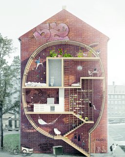 Gestalten's New Book Shows How to Transform Small Spaces Into Design Marvels - Photo 16 of 16 - Danish architects Mateusz Mastalski and Ole Robin Storjohann's "Live Between Buildings" is a "proposal" for micro-living for urban areas. 