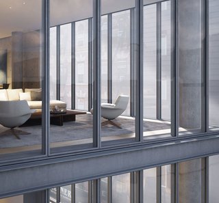 A Look Into NYC's 152 Elizabeth Street, Tadao Ando's First Residential Project Outside of Asia - Photo 2 of 9 - The project incorporates materials that are Ando hallmarks: poured-in-place concrete, galvanized-steel, voluminous glass, and natural elements including multiple water features and a living green wall. 