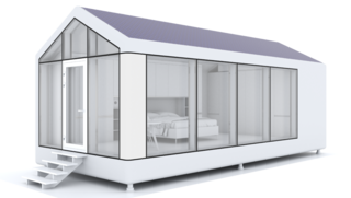 This Zero-Energy Passive Mobile Prefab Was Partially 3D Printed - Photo 2 of 5 - ModulOne includes solar panels that fuel power systems to control climate, clean water, and air quality. The frame is made of 3D-printed carbon fiber and fiberglass, and the entire house is recyclable.