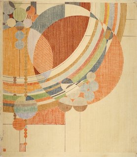 Frank Lloyd Wright, March Balloons, 1955. Drawing based on a 1926 design for Liberty magazine. Colored pencil on paper, 28 1/4" x 24 1/2". The Frank Lloyd Wright Foundation Archives (The Museum of Modern Art | Avery Architectural & Fine Arts Library, Columbia University, New York)