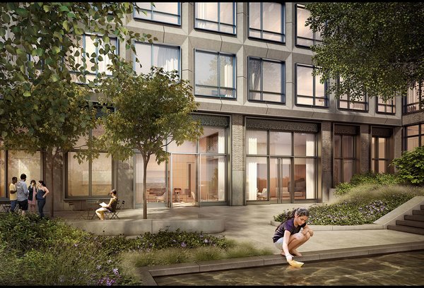 3 New York City Residential Projects That Feature DIY Urban Gardens - Photo 2 of 7 - Residents of 550 Vanderbilt will also have the urban luxury of a courtyard with green space. 