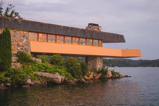 A Home on a Private Island That's Based on a Frank Lloyd Wright Design Is on the Market For $14.9M - Photo 3 of 14 - The home features the largest cantilever deck ever planned out by the architect.