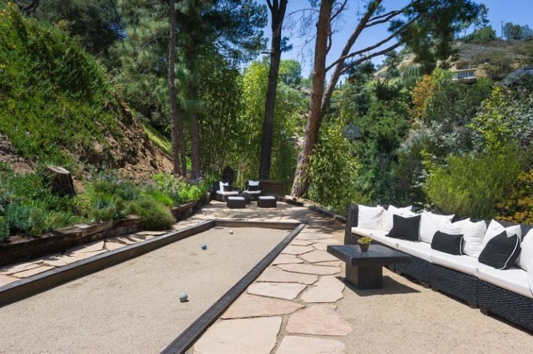 A bocce court is