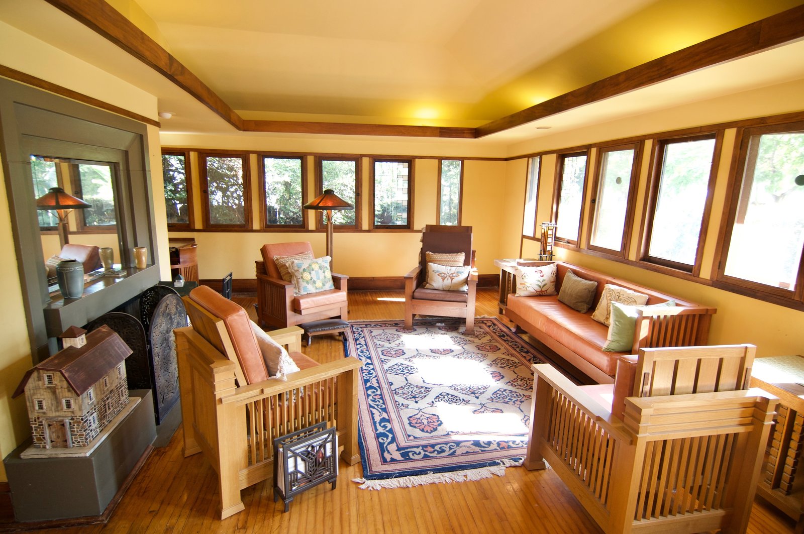 The home boasts original casement windows.