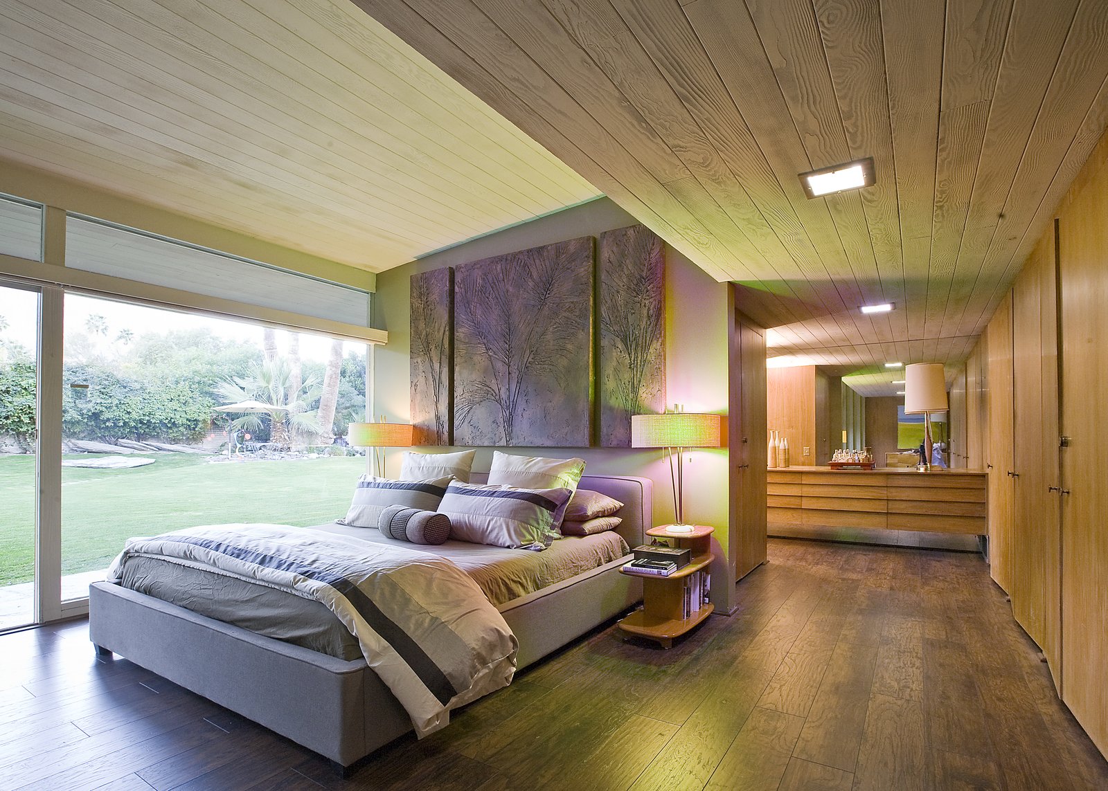 A bedroom with an en-suite bathroom.