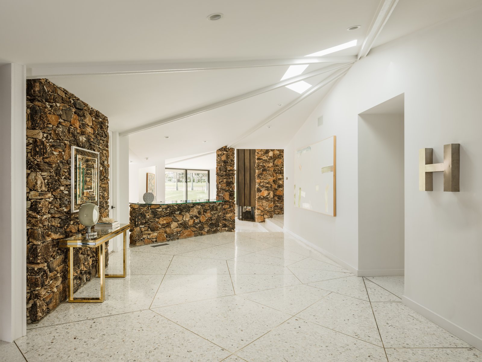 Another view of the entry showcasing the interior pod-like design.