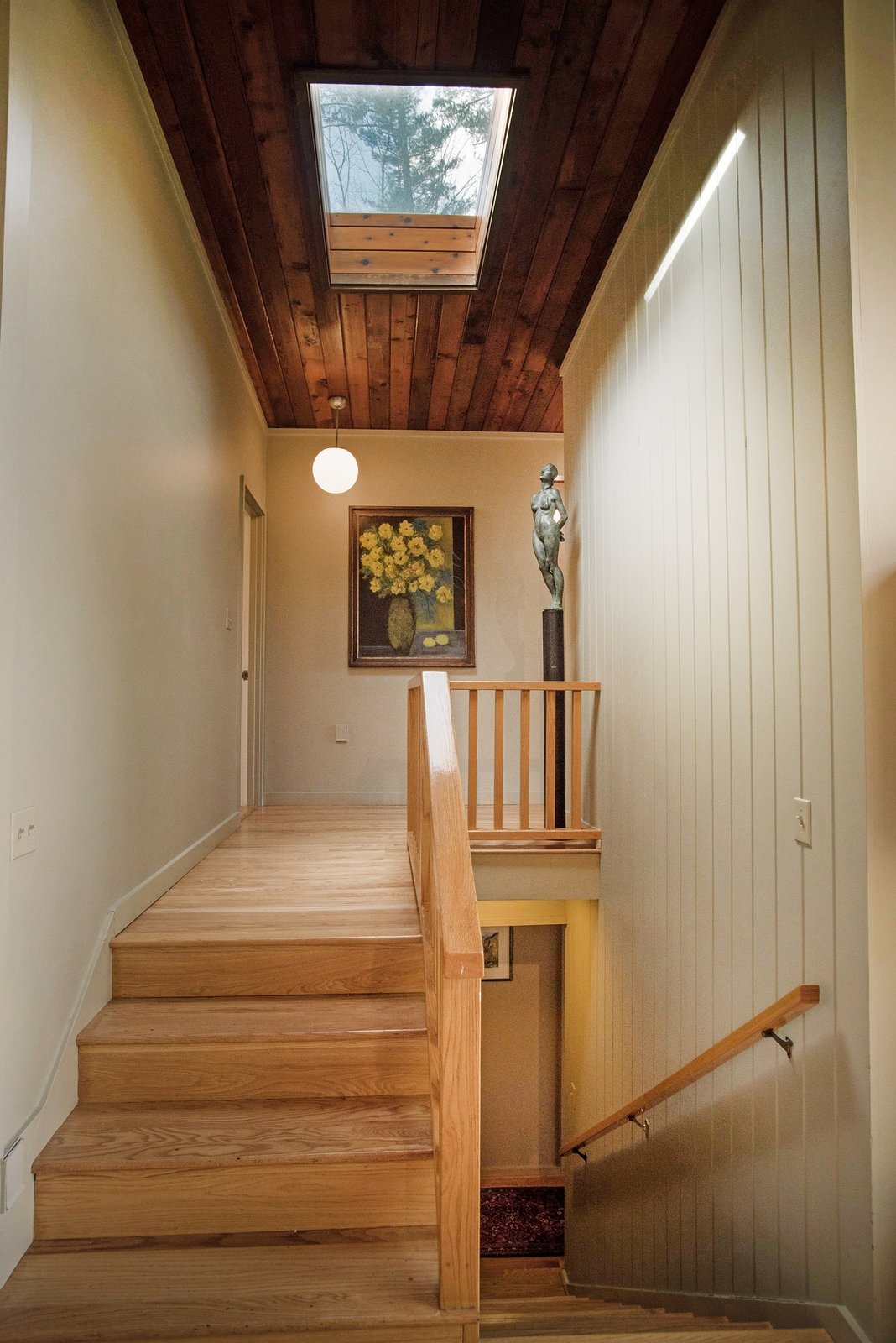 A skylight in the hallway.