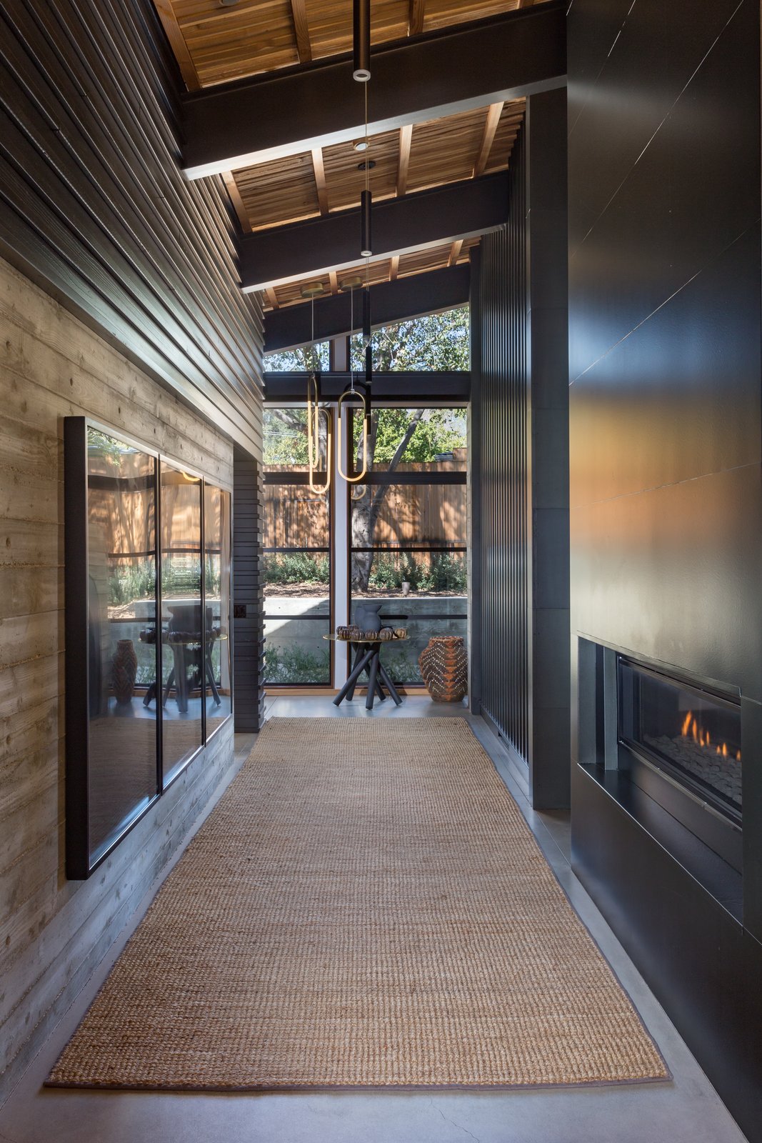 The backside of the fireplace in the great room.