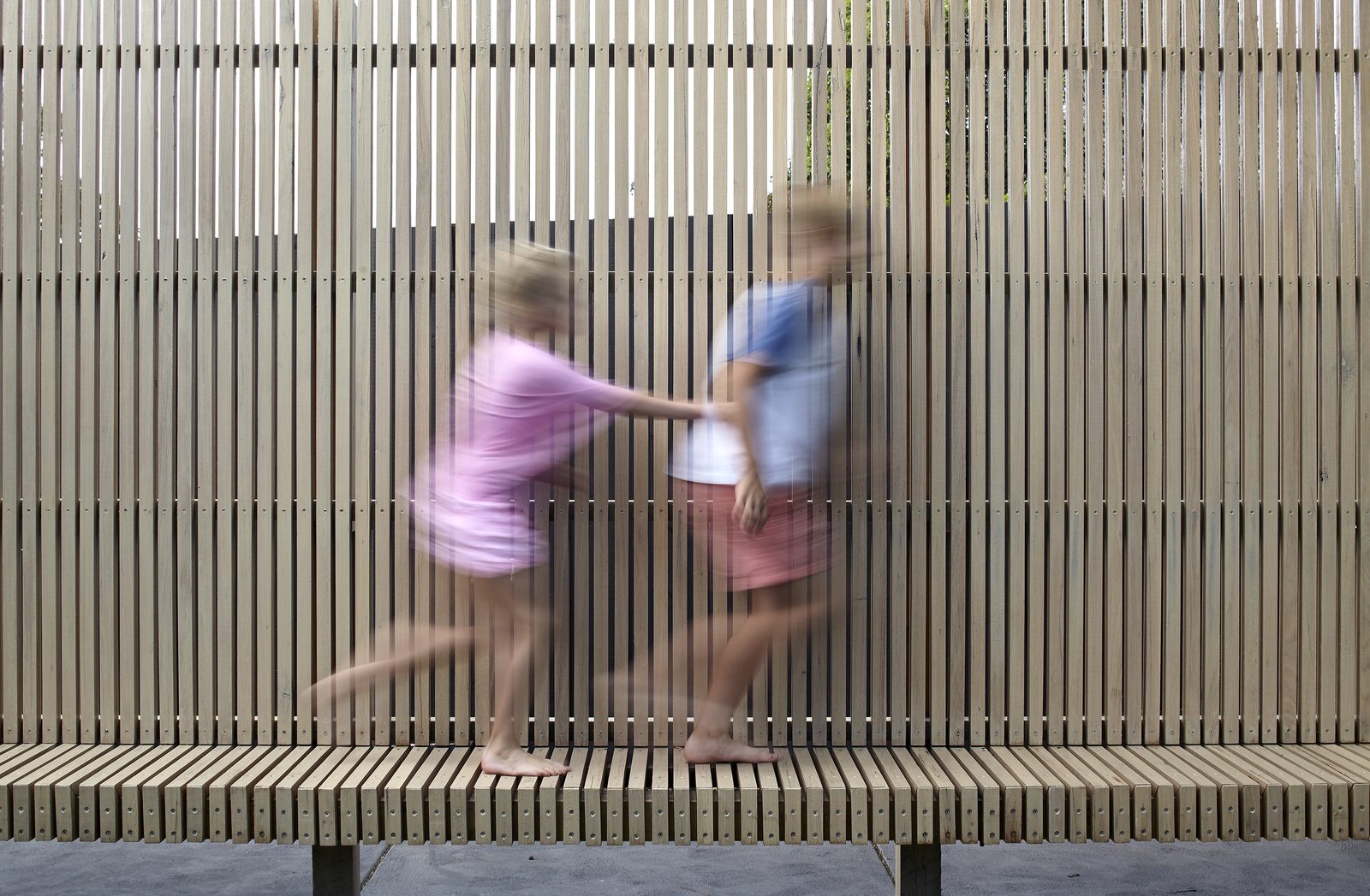 A fence at the rear ties into the contemporary design of the new extension.