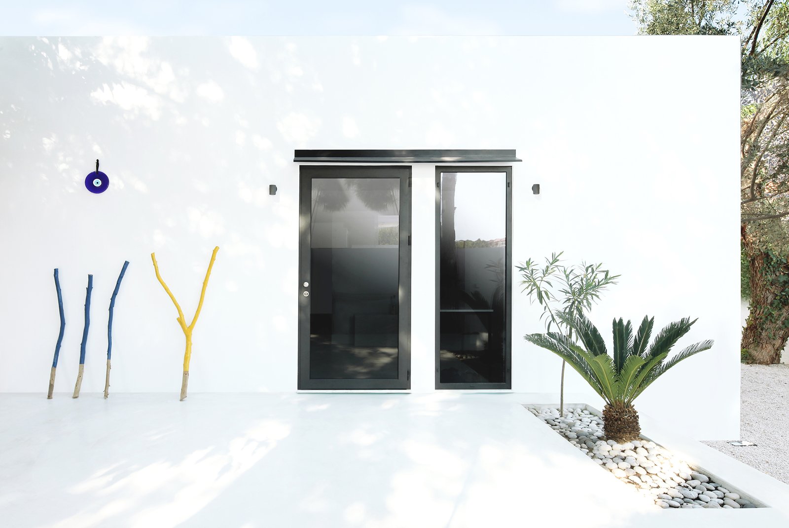 The Monocabin opens to a tiny patio.
