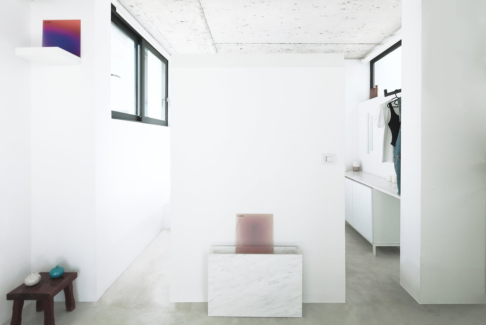 Everything has been designed specifically to fit within the two-room interior.