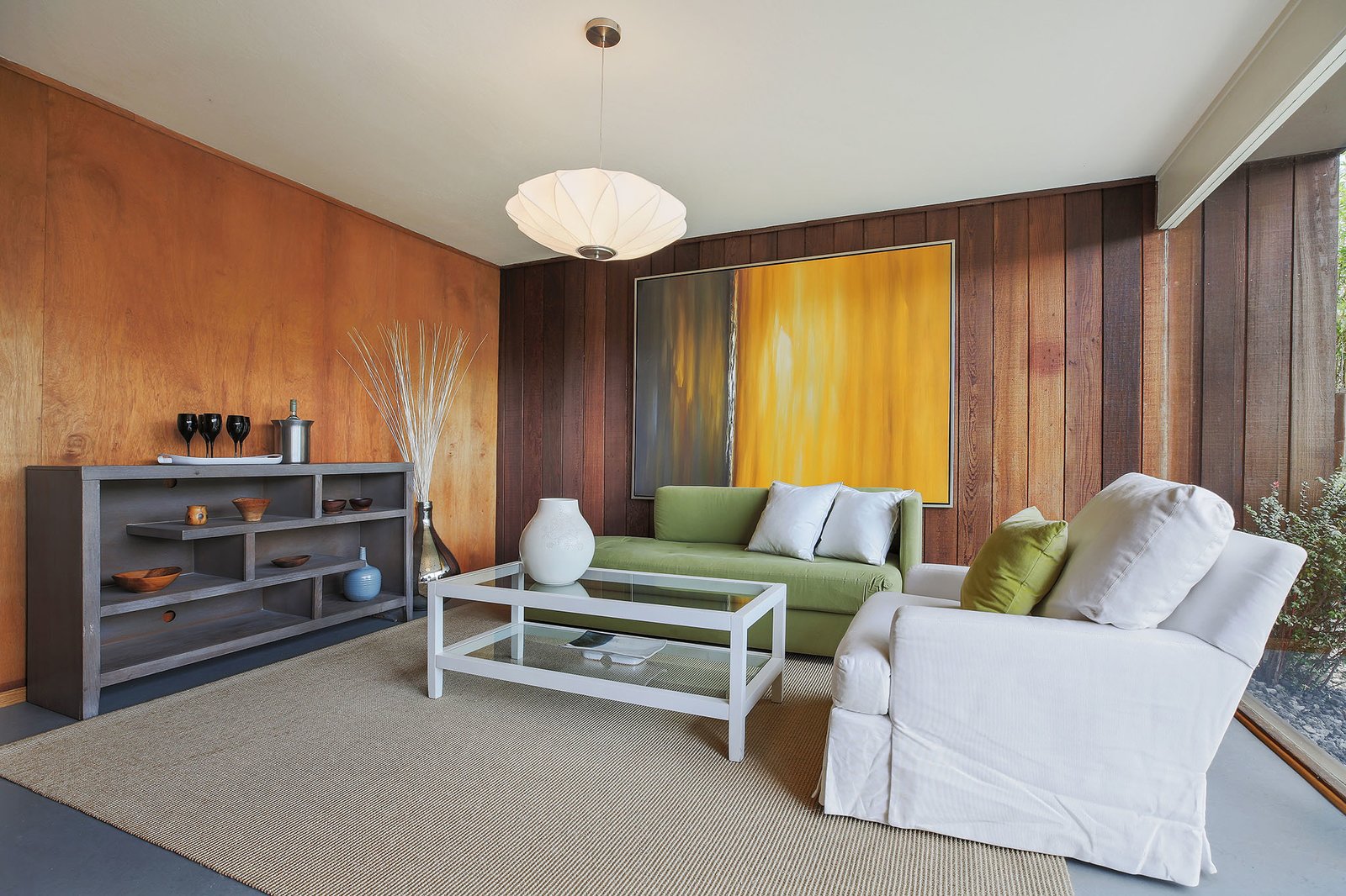 Original details including mahogany and redwood walls.