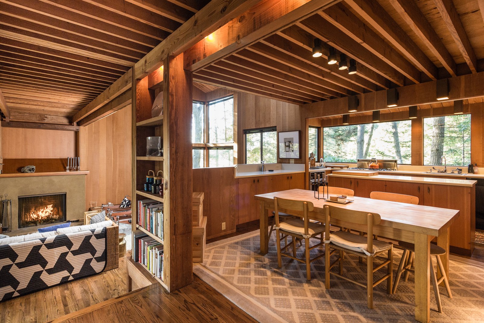 The kitchen area.