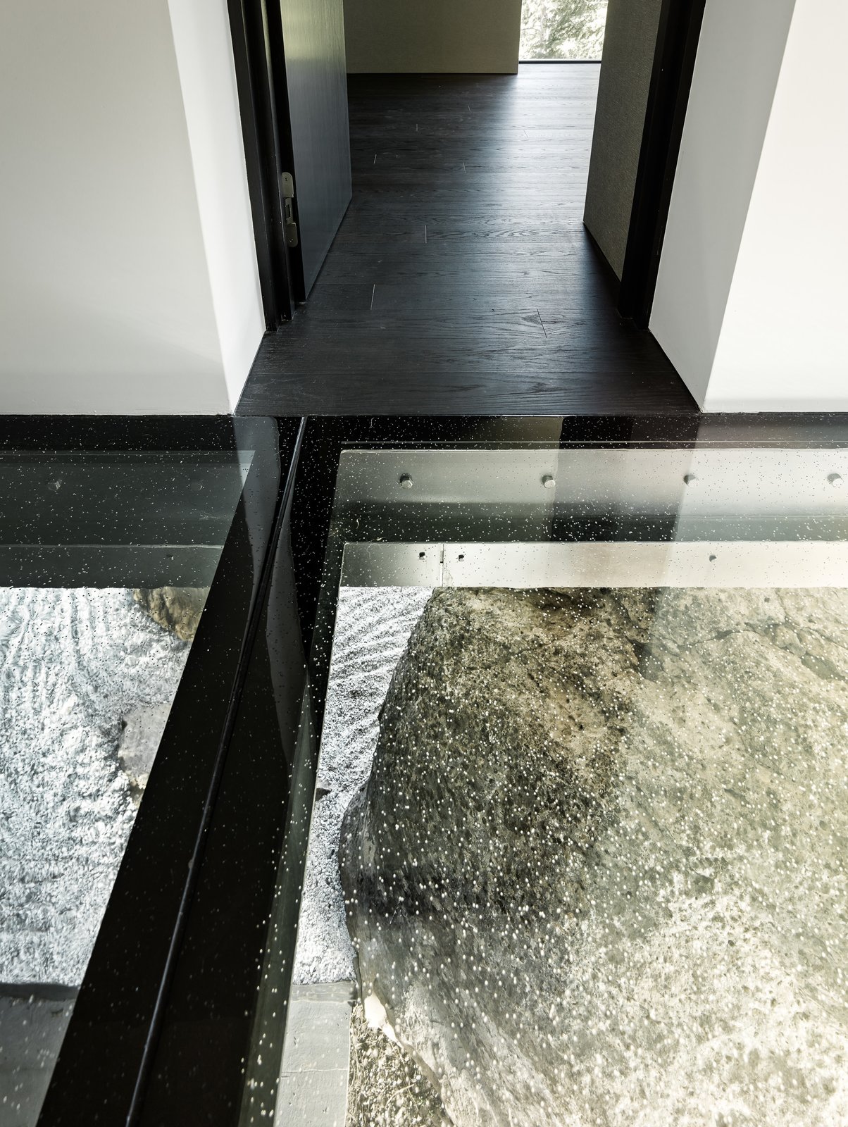 A look at the boulder from inside the home.