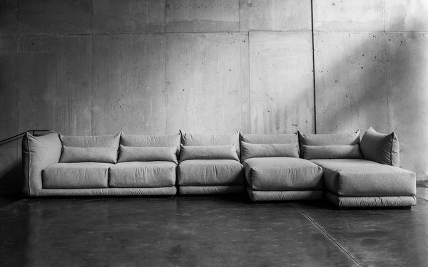 The modular Jane sofa by Montauk allows for multiple configurations.
