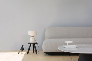Studio Visit: The Work of ANDlight - Photo 4 of 10 - Spotlight Volumes — Design, Lukas Peet<br><br> The aluminum-spun pendant light can be configured as a table lamp, or hung from the ceiling to shine light from above and below. 