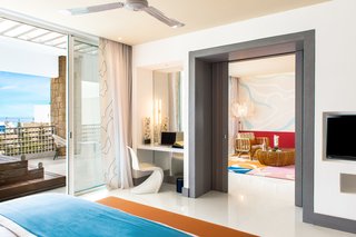 GM Architects' Latest Project: Harmonizing Two Distinct Mediterranean Identities - Photo 4 of 6 - The Spa Suite provides a spacious, bright, and relaxing interior environment that opens up to a secluded patio from which to enjoy a private view of the stunning <span style="line-height: 1.8;">Mediterranean </span><span style="line-height: 1.8;">coastline.</span>