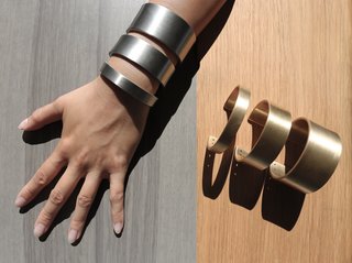 Wearable Architecture: Marmol Radziner’s White Brass Collection - Photo 1 of 2 - Principal Ron Radziner launched Marmol Radziner Jewelry in 2010, inspired by a strip of metal he had found on the beach and worn as a cuff. He approached the metal shop and requested a patina that matched the custom hardware of his home at the time.
