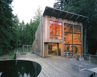 10 Creative Uses of Reclaimed Wood - Photo 9 of 10 - San Francisco firm Lundberg Design built this cabin out of reclaimed materials, including the exterior redwood, which has aged into an elegant, ashen gray. In a past life, the pool acted as a water tank for livestock.