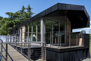 Method Homes co-founder Brian Abramson described the evolution of the building’s design: "We wanted to add different dimensionalities to the house, so we gave it a peaked roof with a gable for a slightly different profile, taking into account view orientation and window placement. We’re really pleased with how it turned out."