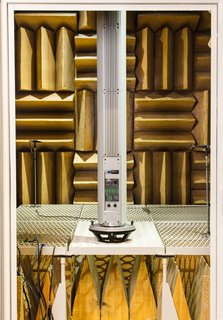 A finished CAL column array loudspeaker is tested in an anechoic chamber.